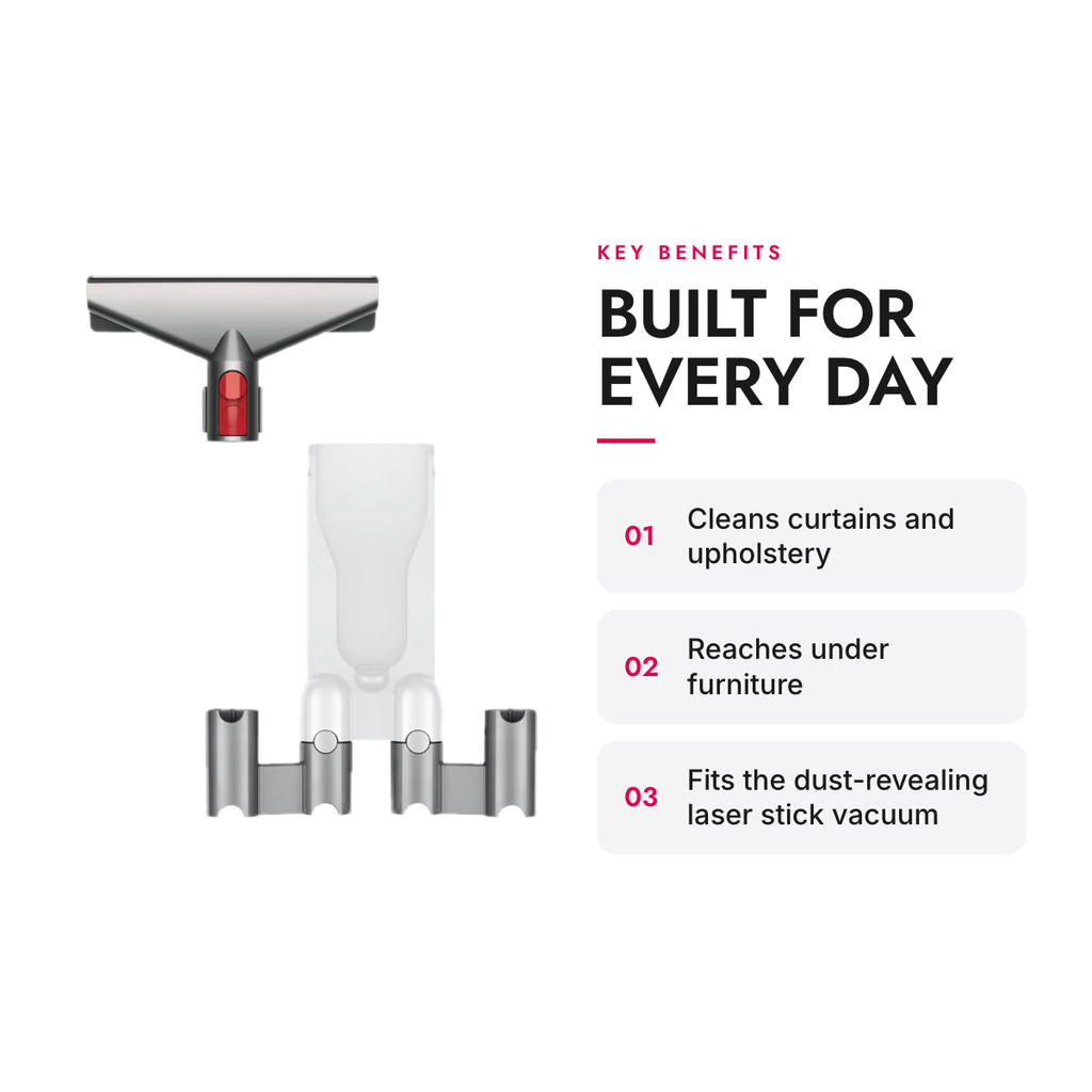 Key benefits of the Upholstery and Under-Furniture Tool Kit with Storage for Cordless Stick Vacuum