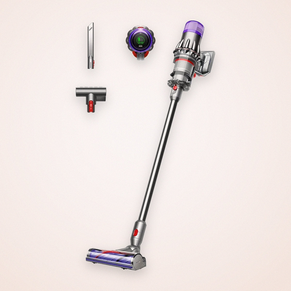 Cordless Stick Vacuum with De-Tangling Motorized Head and LCD Screen, photo 1
