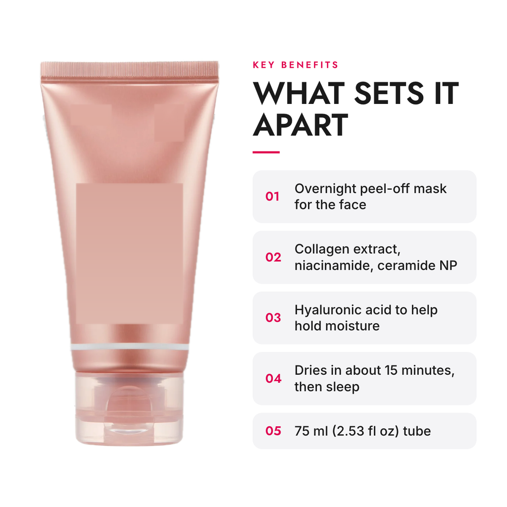 Key benefits of the Overnight Peel-Off Collagen Wrapping Mask, 75 ml