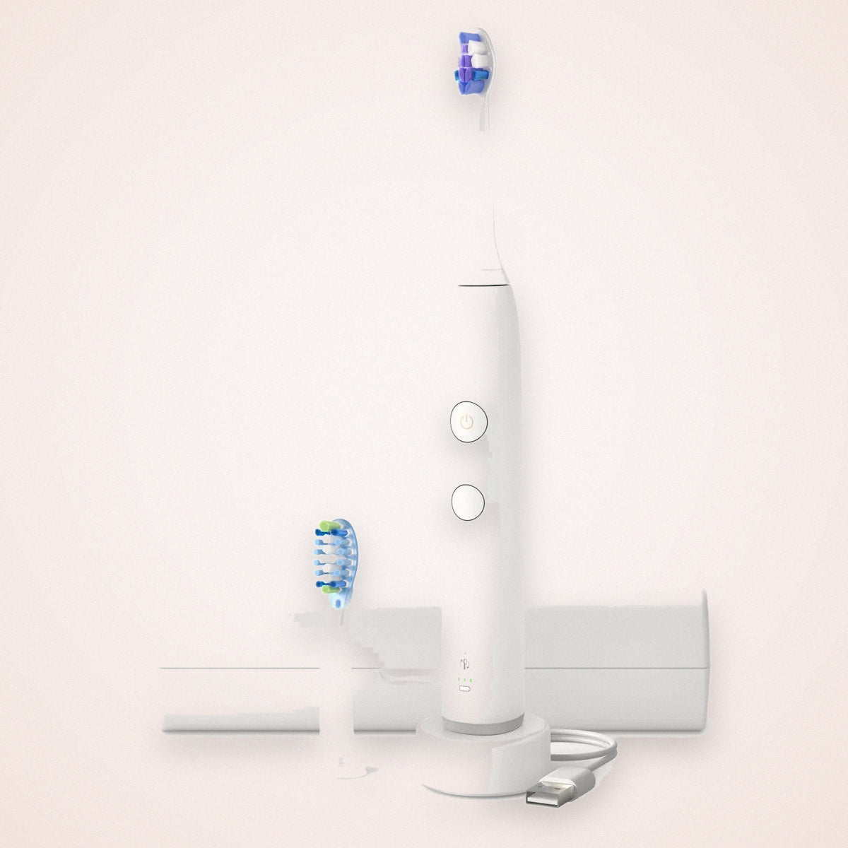 Sonic Rechargeable Toothbrush with 3 Modes, Pressure Light and Travel Case, White, photo 1