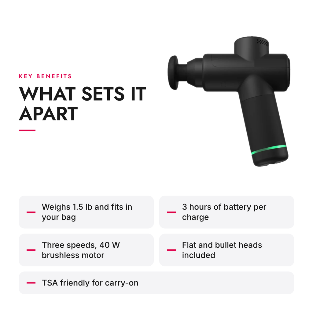 Key benefits of the Portable Percussion Massage Gun with 2 Heads