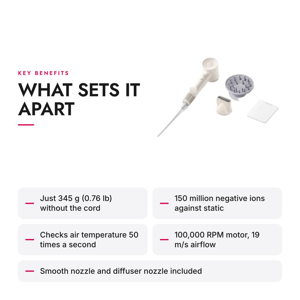 Key benefits of the Lightweight High-Speed Ionic Hair Dryer with Diffuser
