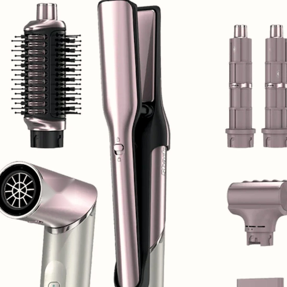 6-in-1 Air Styler and Hair Dryer with Ceramic Air Straightener, Round Brush and Auto-Wrap Curlers, photo 2