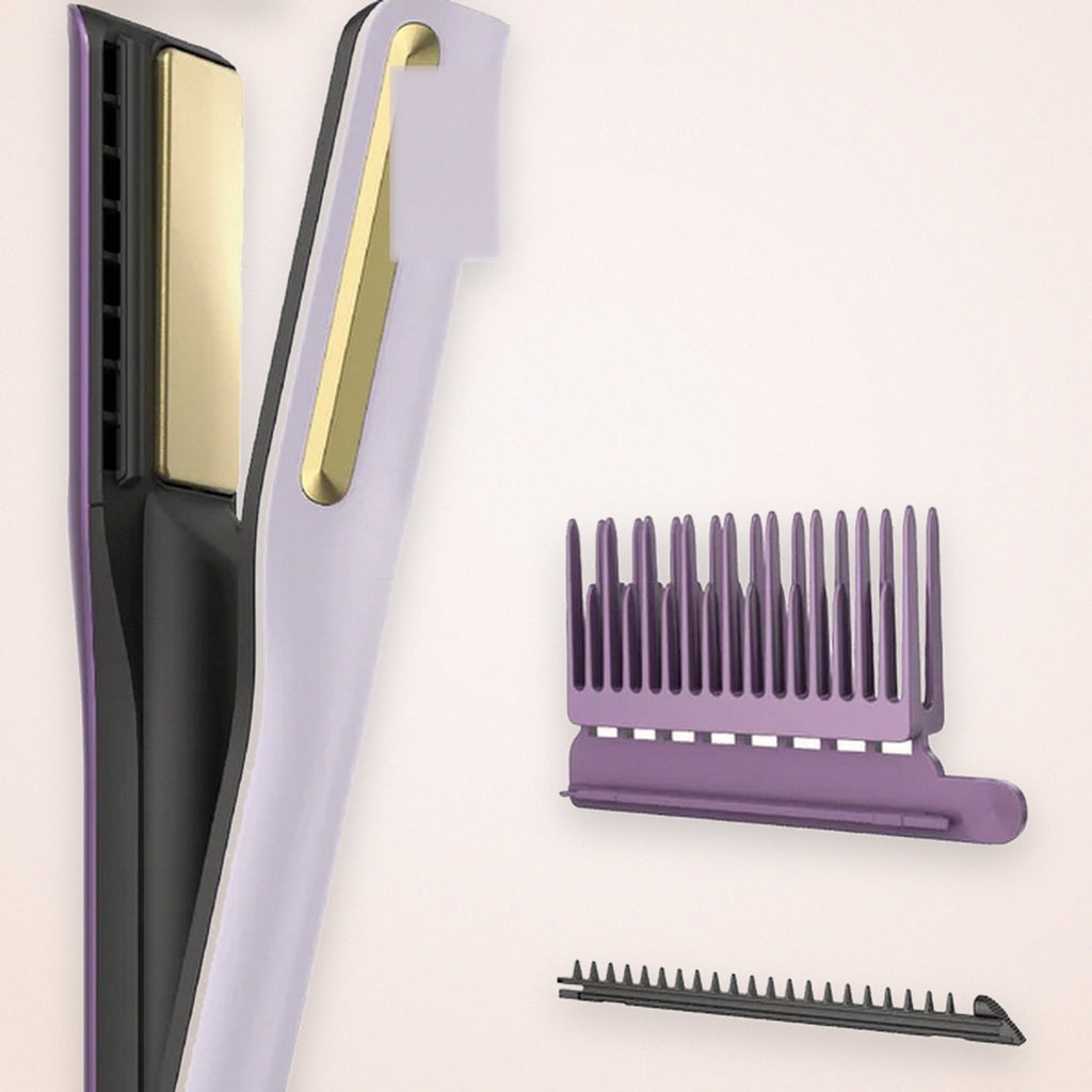 Wet-to-Dry Air Straightener with Ceramic Plates and 3 Combs, photo 2