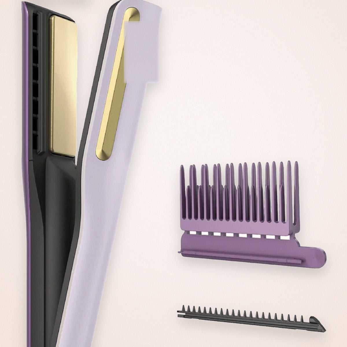 Wet-to-Dry Air Straightener with Ceramic Plates and 3 Combs, photo 2