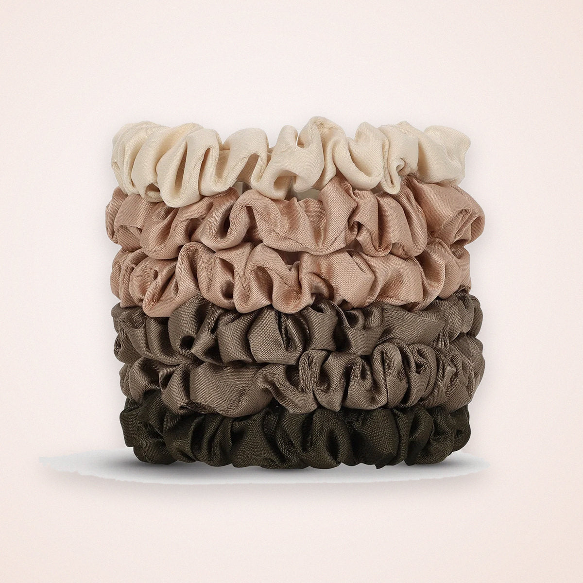 Petite Satin Scrunchies, Set of 6, Neutral Shades, photo 2