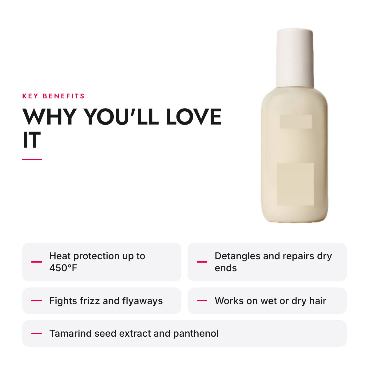 Key benefits of the Multi-Tasking Leave-In Conditioner Spray, 6 fl oz