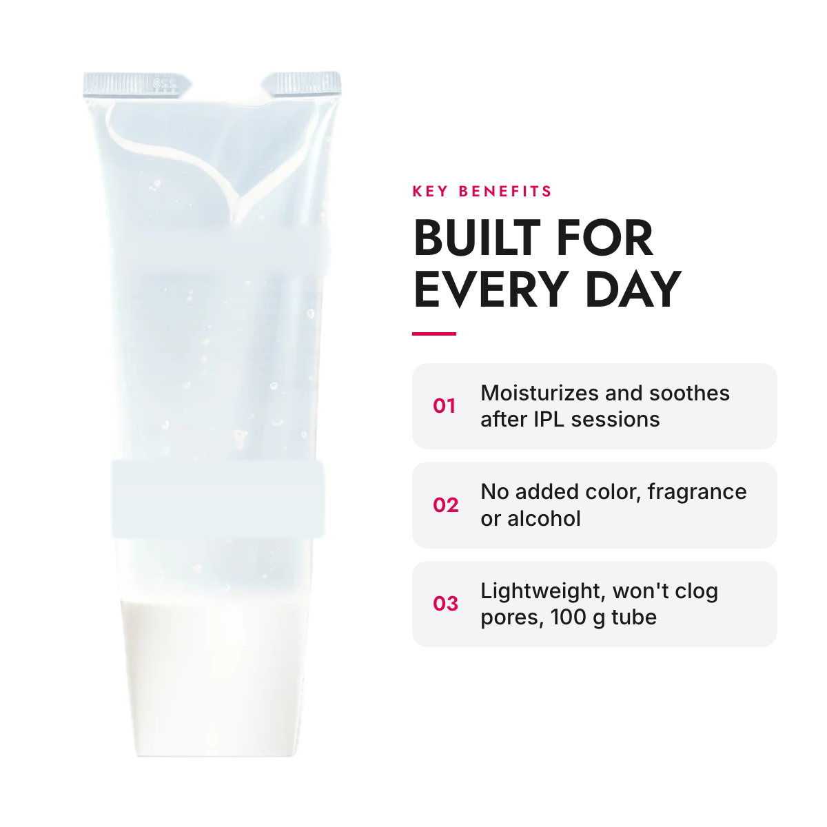 Key benefits of the Aloe Vera Soothing Gel for After-IPL Skin Care, 100 g