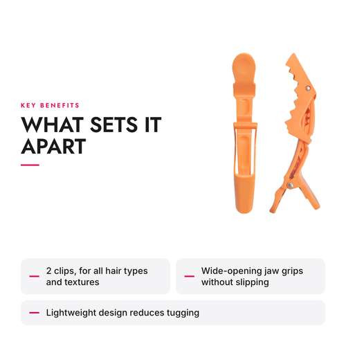 Key benefits of the Alligator Hair Sectioning Clips with Wide-Opening Jaw, Set of 2