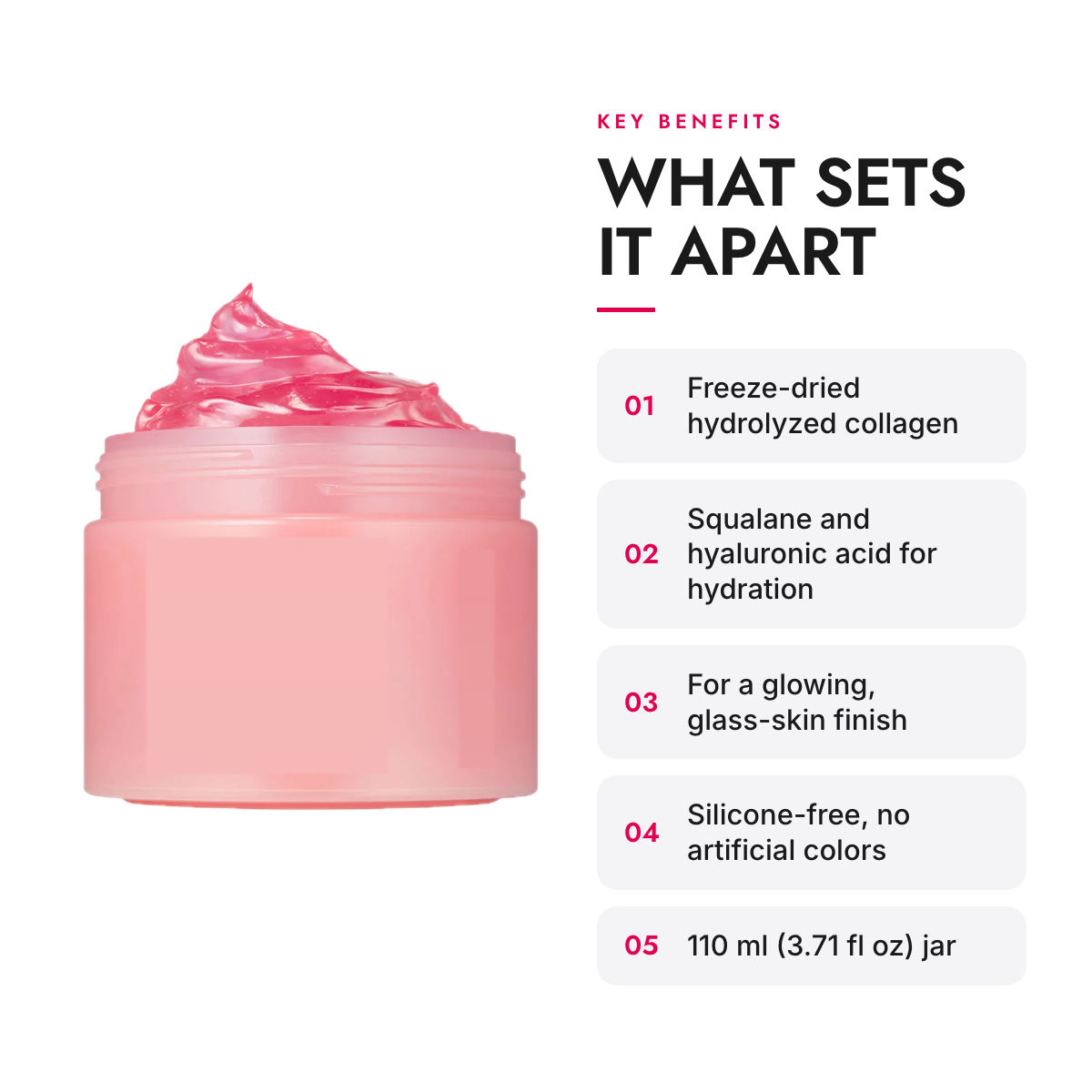 Key benefits of the Collagen and Niacinamide Jelly Moisturizer, 110 ml