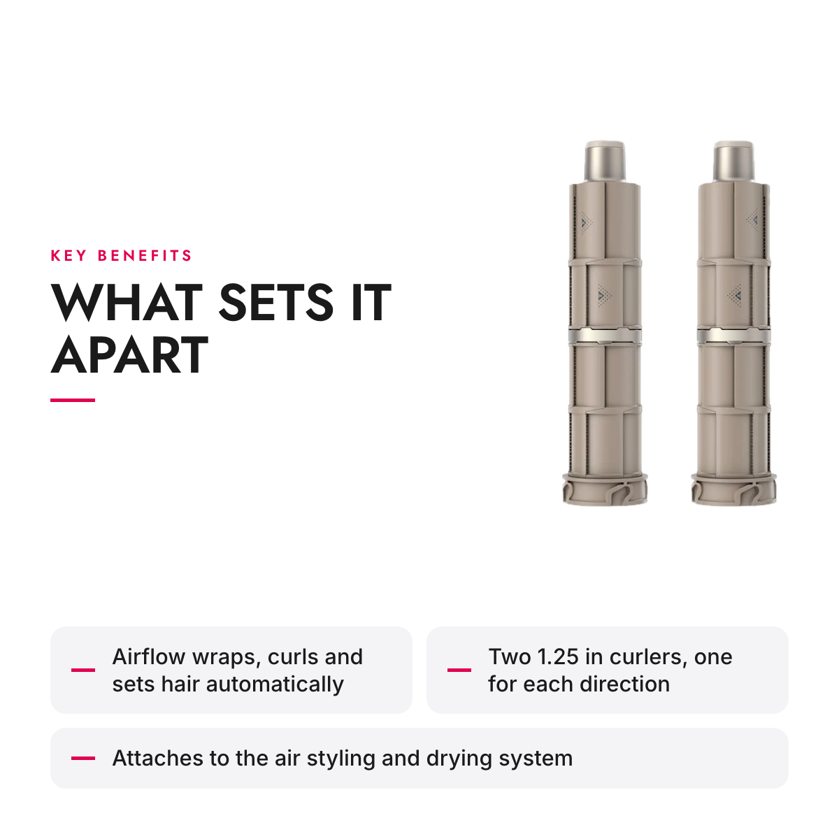 Key benefits of the Airflow Curler Barrels for Air Styling and Drying System, 1.25 in, Set of 2