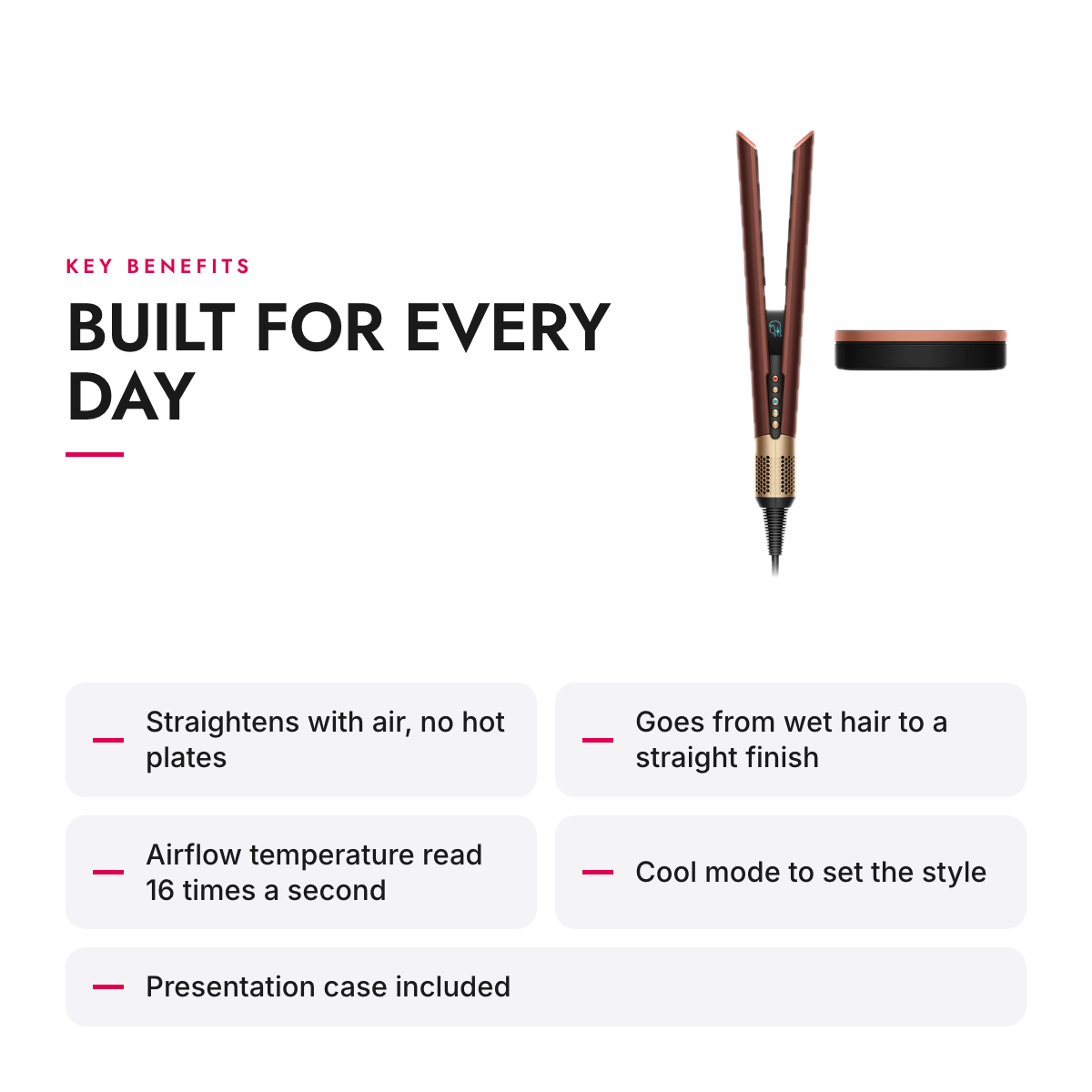 Key benefits of the Wet-to-Dry Air Straightener with No Hot Plates