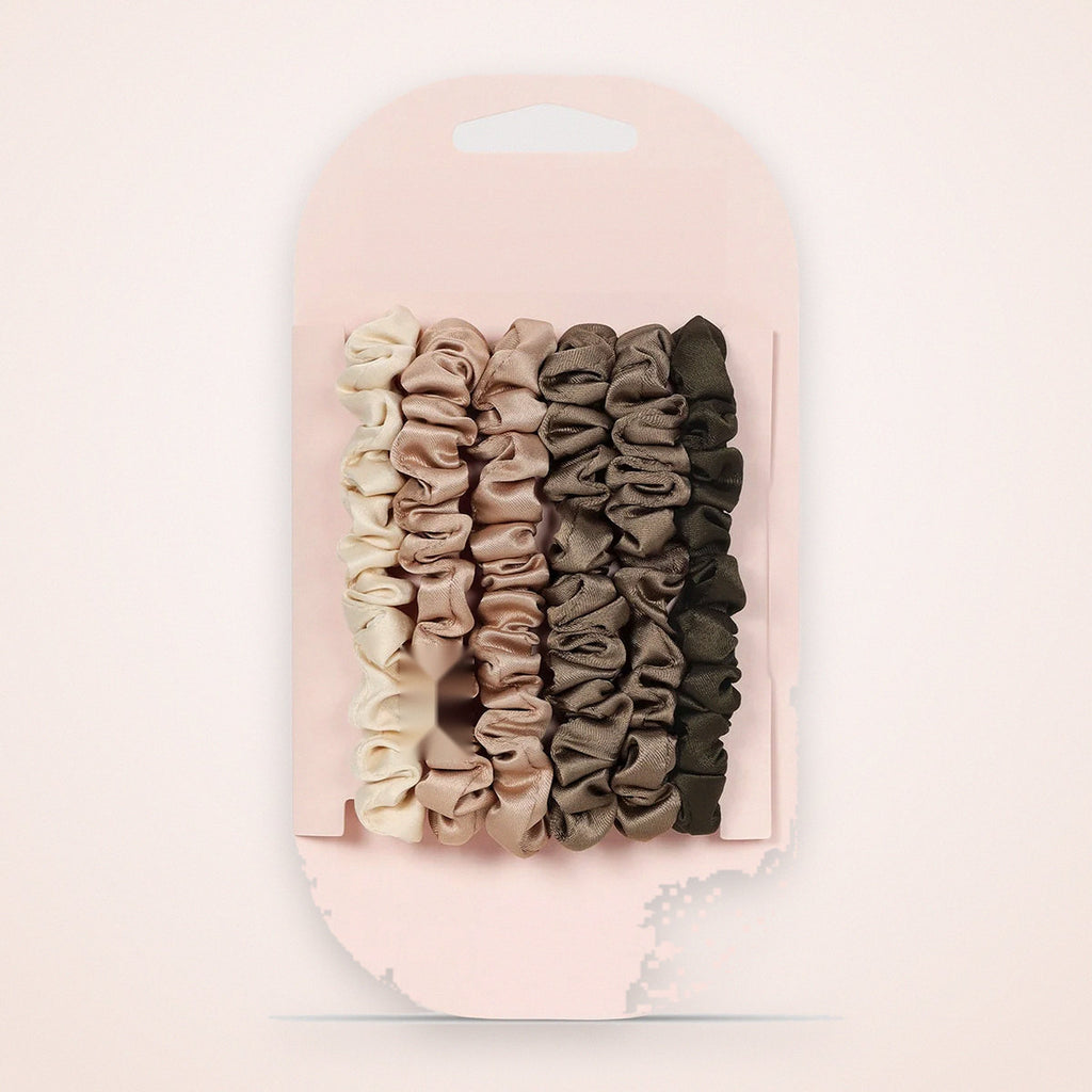 Petite Satin Scrunchies, Set of 6, Neutral Shades, photo 4