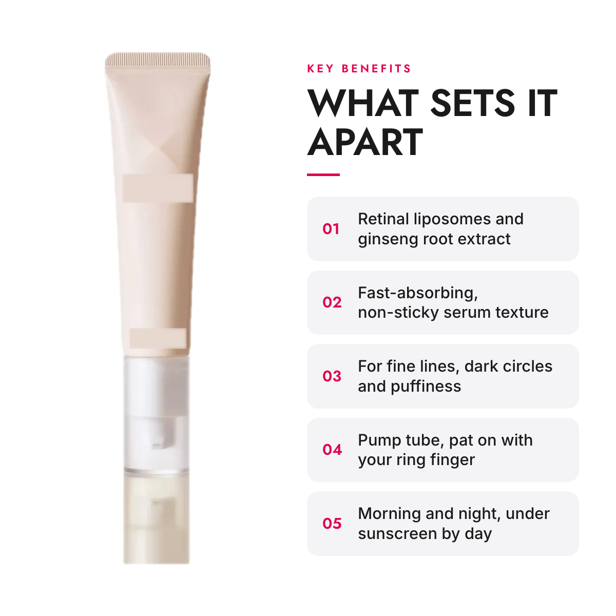 Key benefits of the Ginseng and Retinal Eye Serum, 30 ml