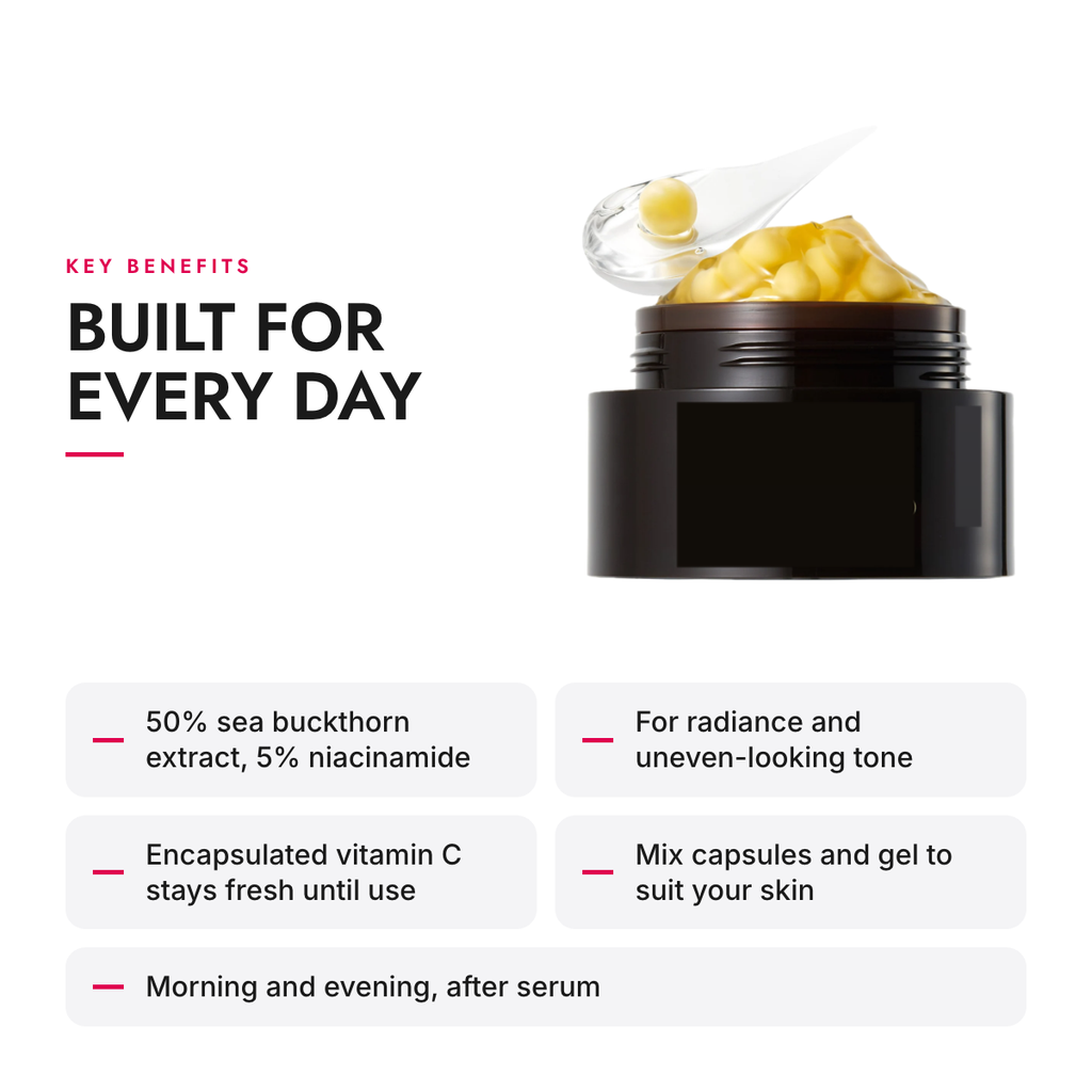 Key benefits of the Vitamin C Capsule Gel Cream with Niacinamide, 55 g