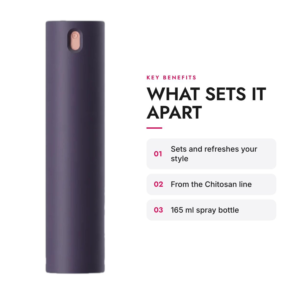 Key benefits of the Multi-Use Hair Styling Spray, 165 ml