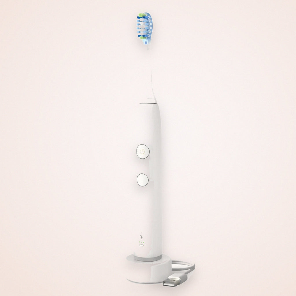 Sonic Rechargeable Toothbrush with 3 Modes, Pressure Light and Travel Case, White, photo 2