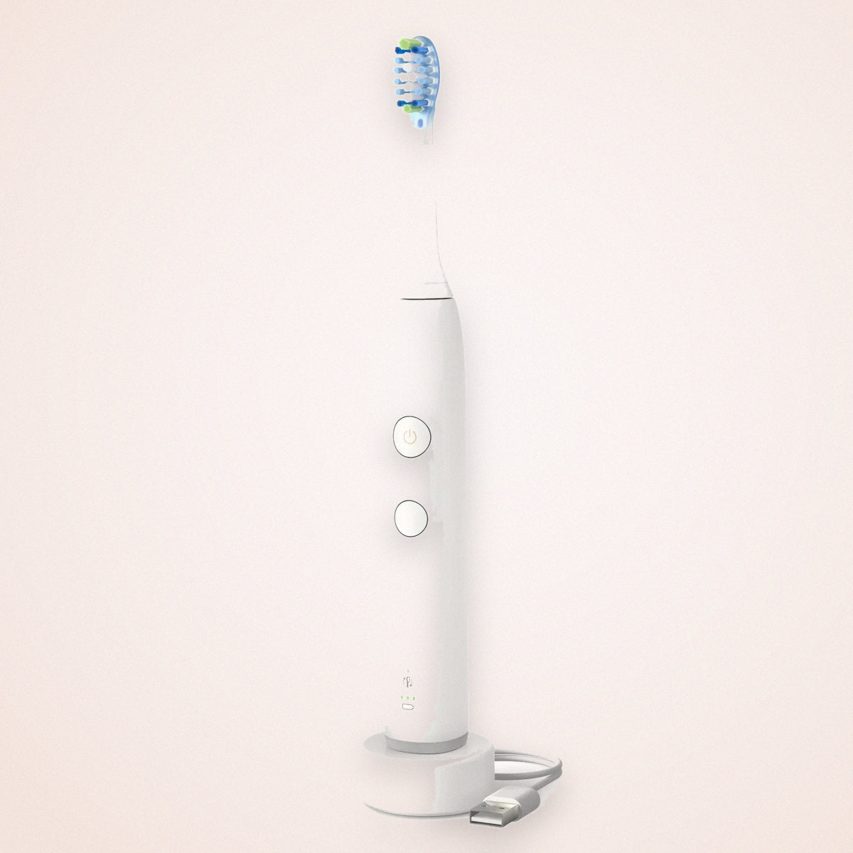 Sonic Rechargeable Toothbrush with 3 Modes, Pressure Light and Travel Case, White, photo 2