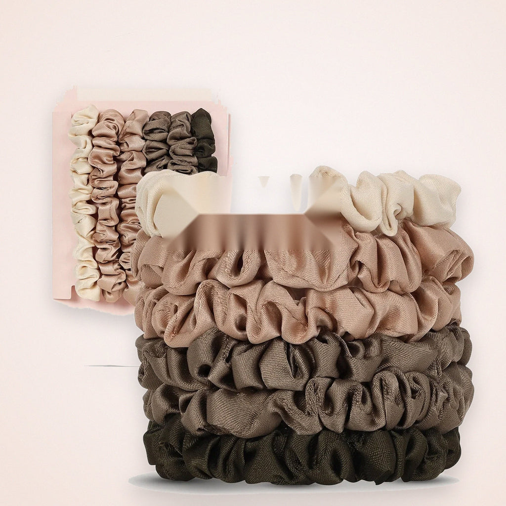 Petite Satin Scrunchies, Set of 6, Neutral Shades, photo 1