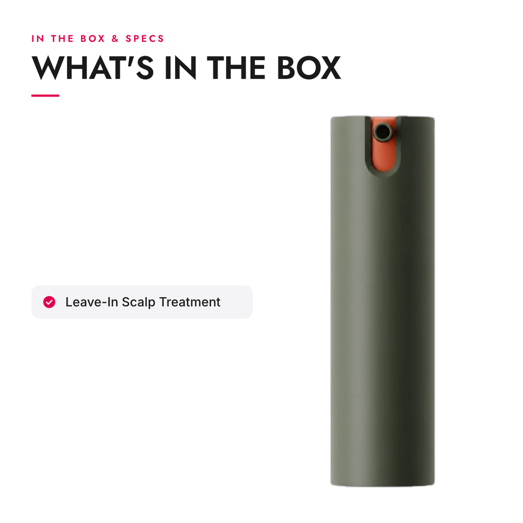 What's in the box and specifications: Leave-In Scalp Treatment