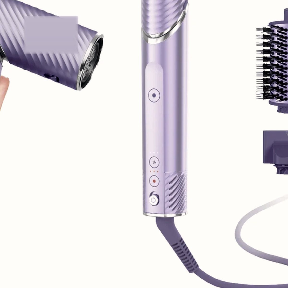 Ionic 2-in-1 Hair Dryer and Air Styler with Auto-Wrap Curlers, Lilac, photo 3