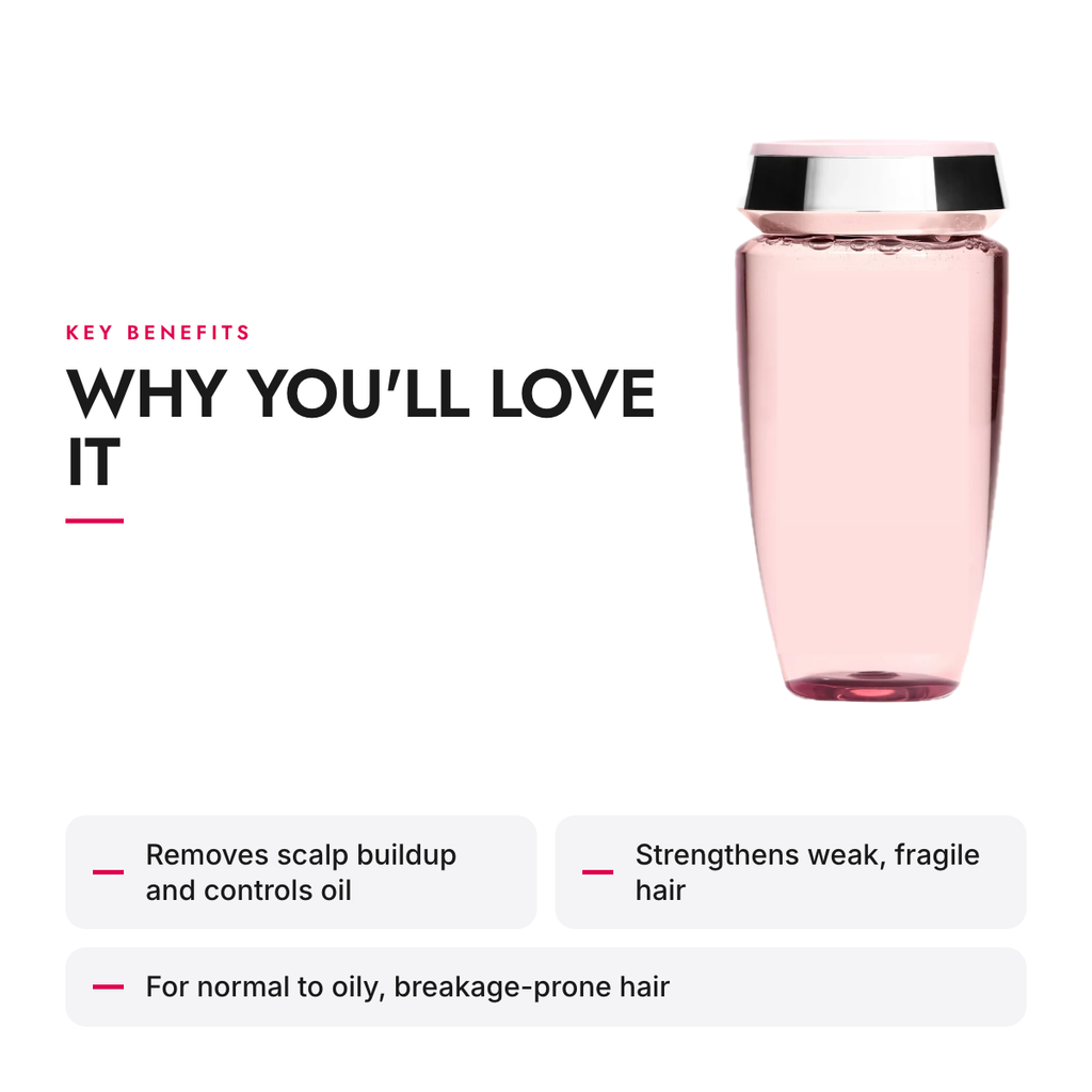Key benefits of the Fortifying Shampoo for Normal to Oily, Breakage-Prone Hair, 250 ml