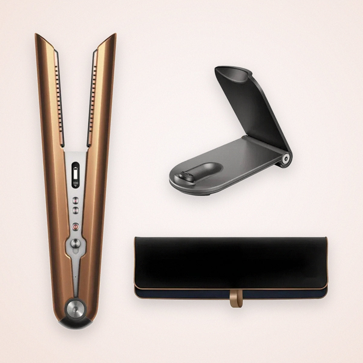 Cord-Free Flexing-Plate Hair Straightener with Charging Dock and Heat-Resistant Travel Pouch, photo 1