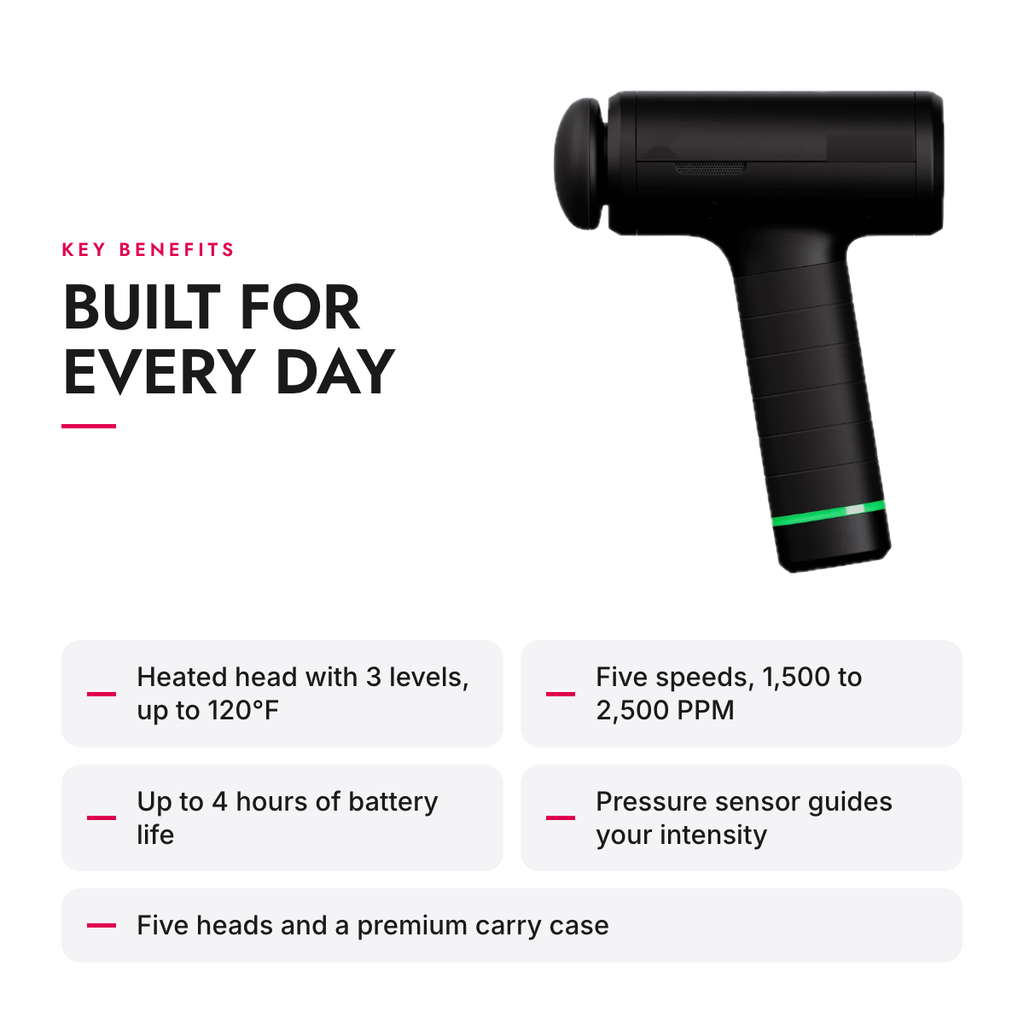 Key benefits of the Percussion Massage Gun with Heated Head and 5 Attachments