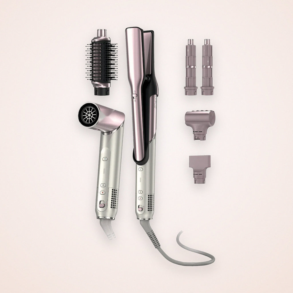 6-in-1 Air Styler and Hair Dryer with Ceramic Air Straightener, Round Brush and Auto-Wrap Curlers, photo 1