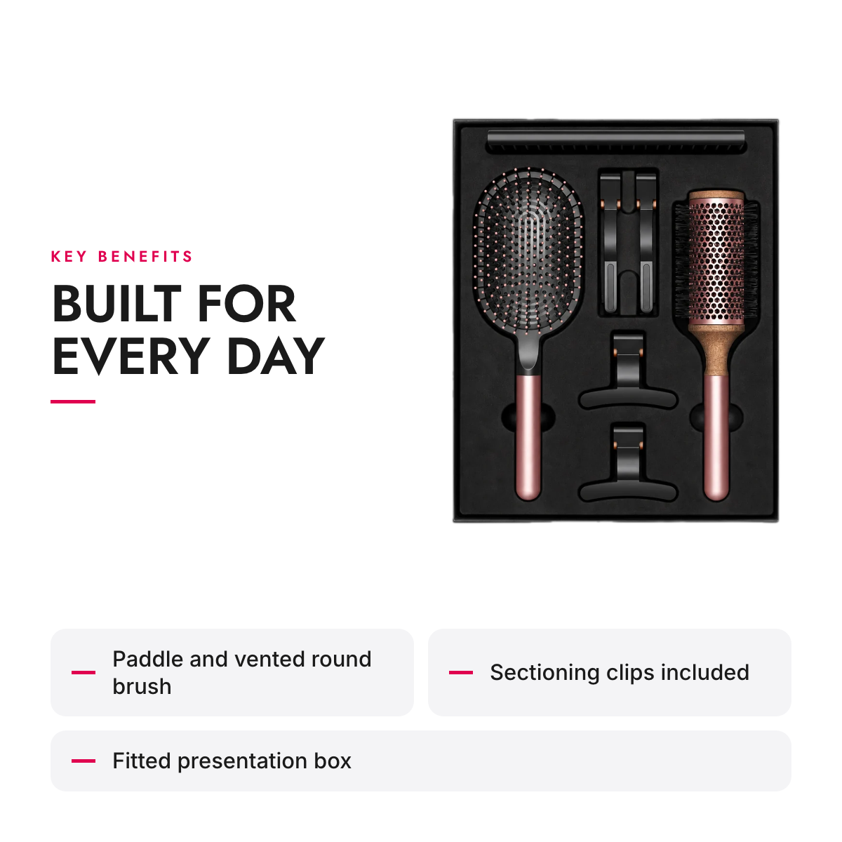 Key benefits of the Hair Styling Brush and Clip Set