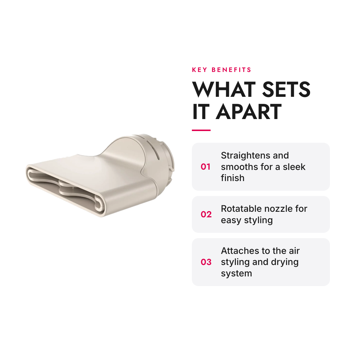 Key benefits of the Rotatable Styling Concentrator Nozzle for Air Styling System