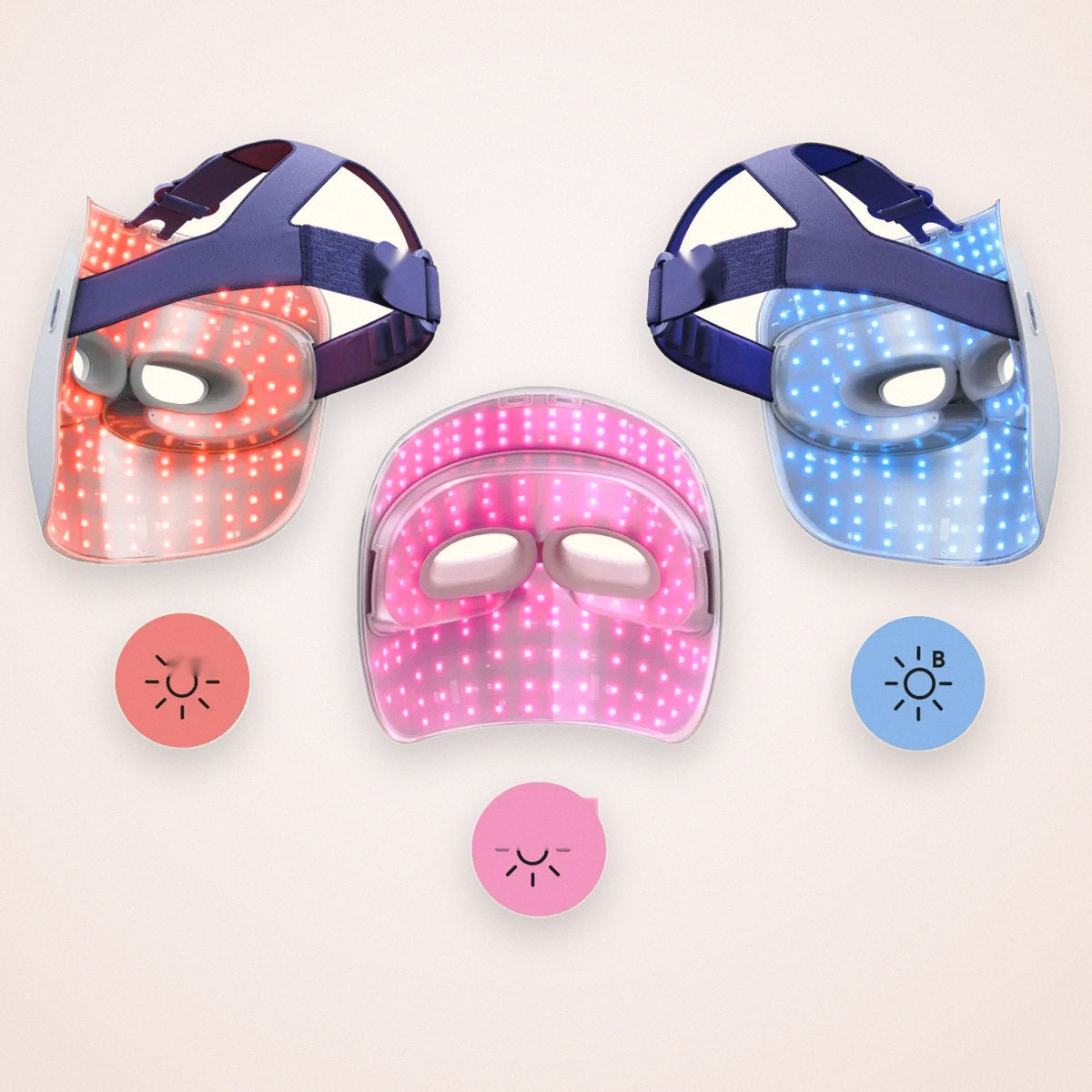 Cordless LED Face Mask with Red, Infrared and Blue Light and Scalp Vibration, photo 2