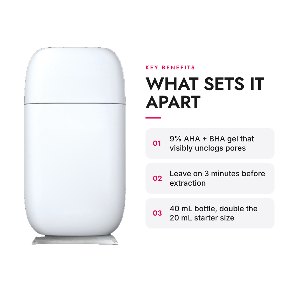 Key benefits of the AHA + BHA Exfoliating Gel Refill for At-Home Hydro Facial System, 40 mL