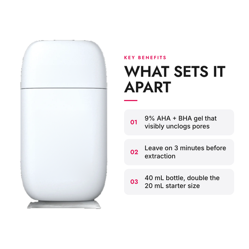 Key benefits of the AHA + BHA Exfoliating Gel Refill for At-Home Hydro Facial System, 40 mL