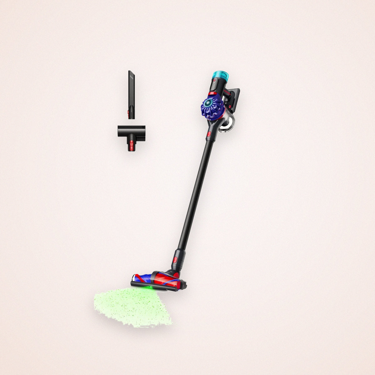 Cordless Stick Vacuum with Conical Brush Bars, Dust Light and HEPA Filtration, photo 1