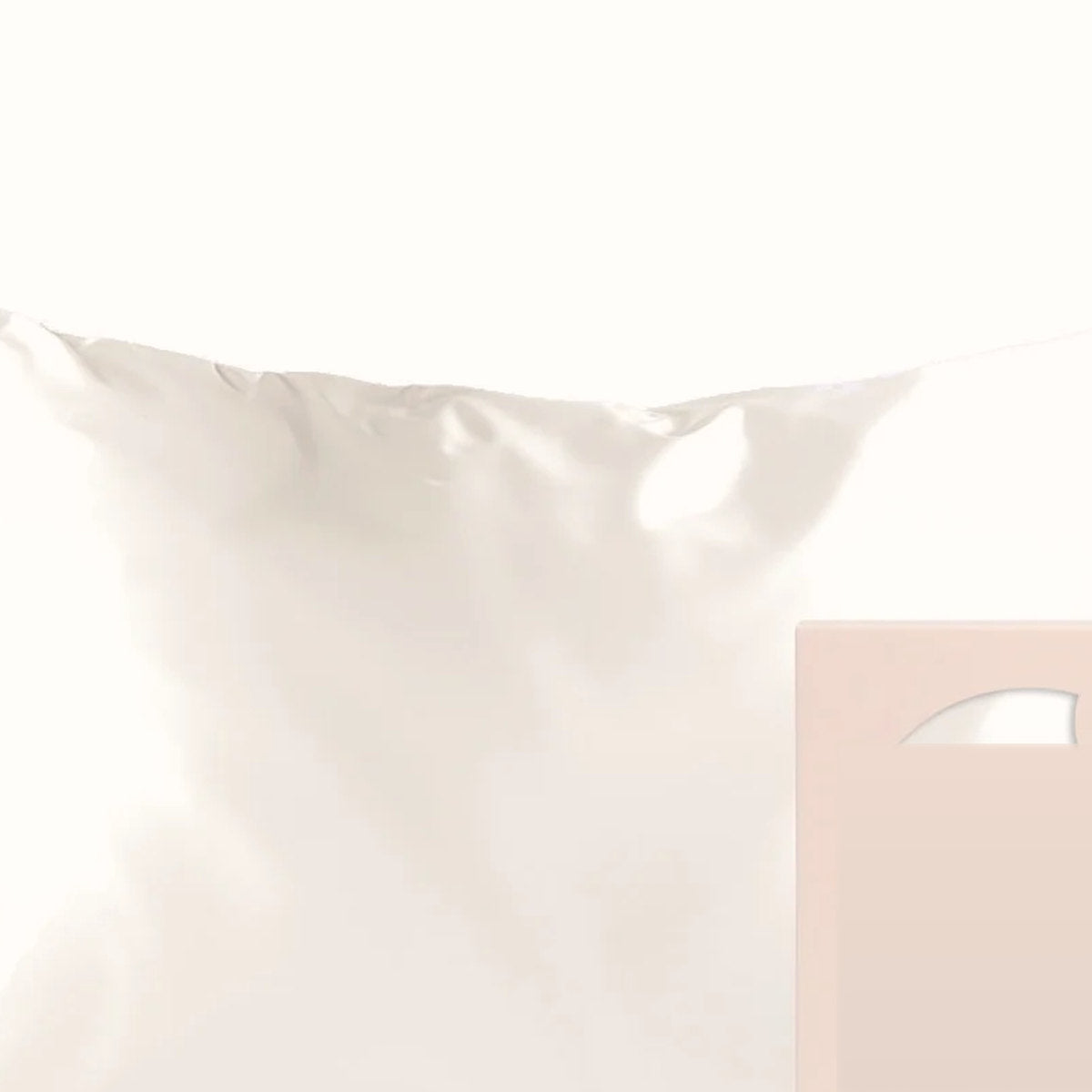 Satin Pillowcase with Zipper, Ivory, Standard/Queen, photo 3