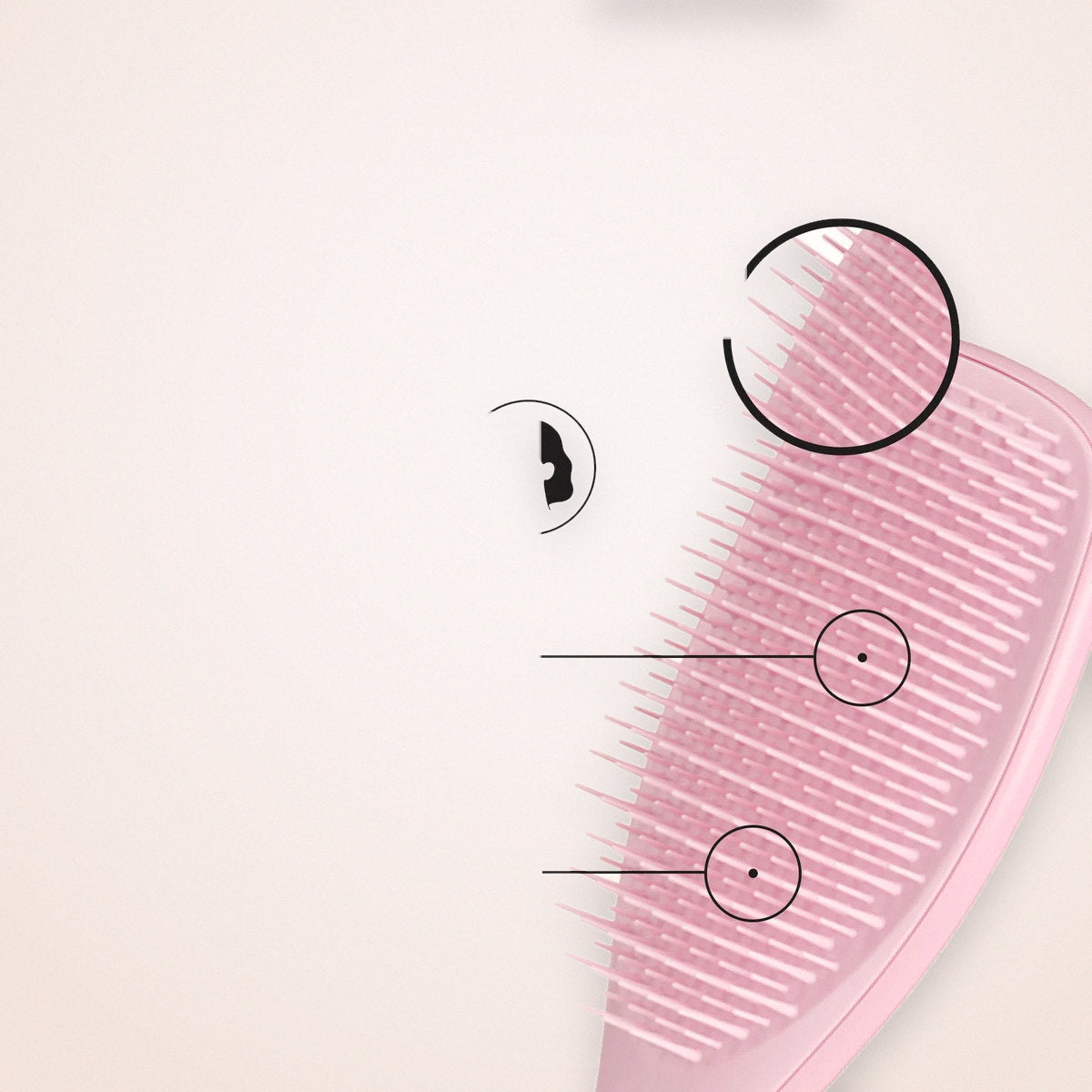 Wet Detangling Hair Brush with Two-Tier Teeth, Pink, photo 4