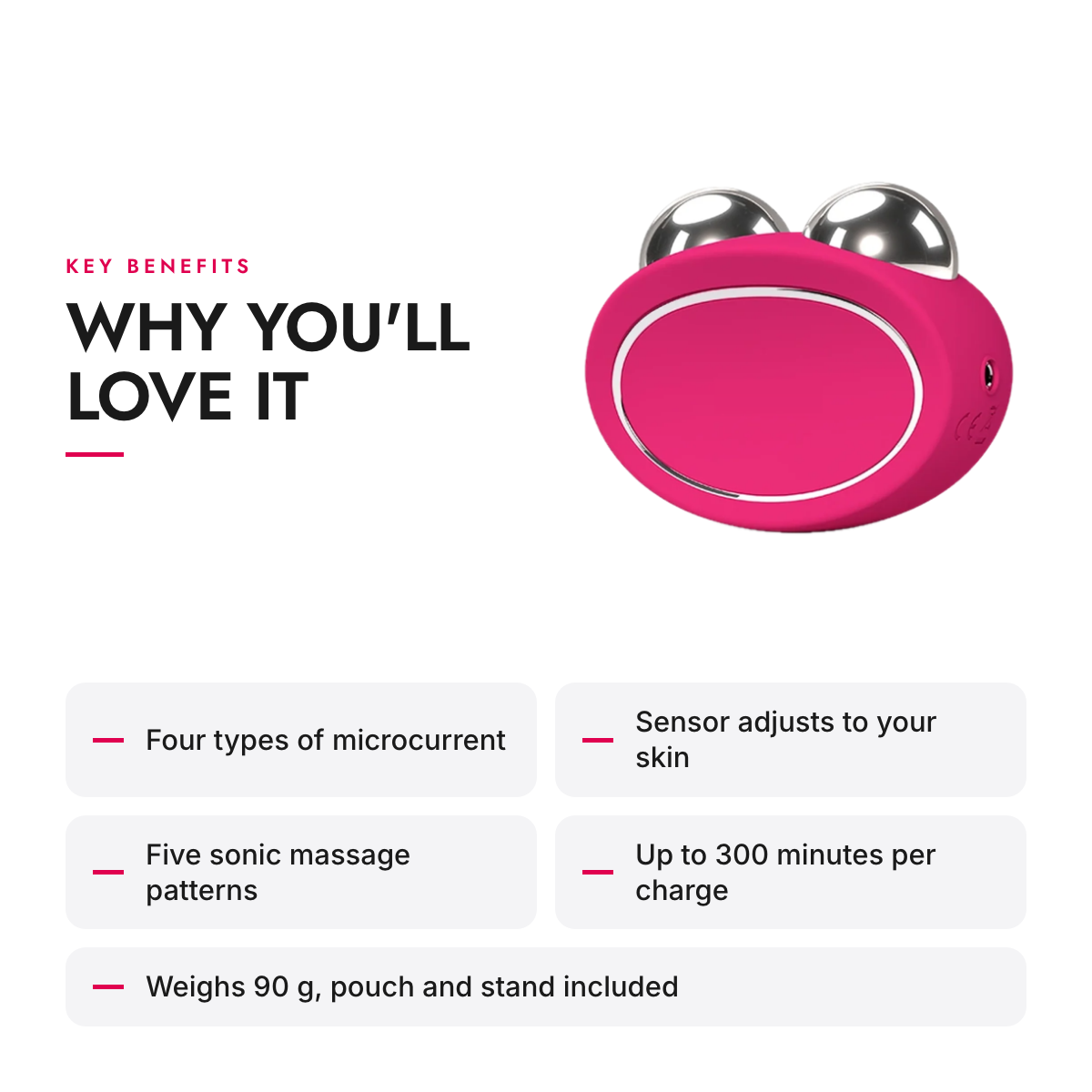 Key benefits of the Microcurrent Facial Toning Device with Sonic Massage