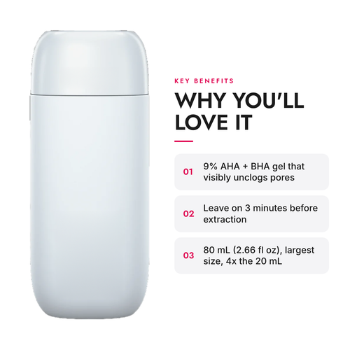 Key benefits of the AHA + BHA Exfoliating Gel Refill for At-Home Hydro Facial System, 80 mL