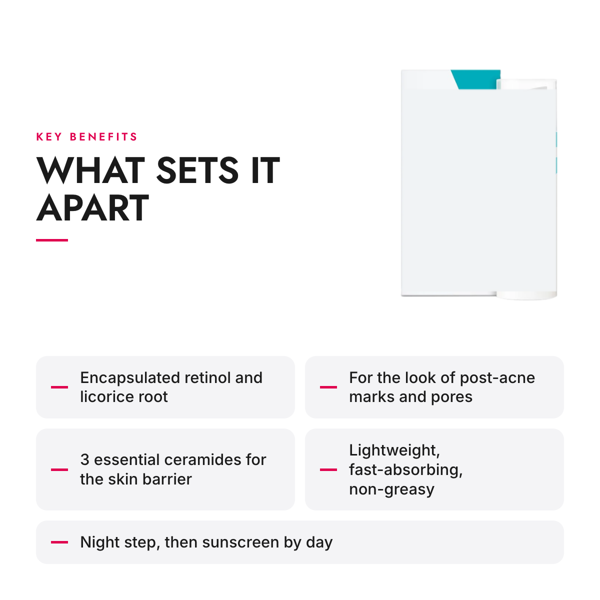Key benefits of the Encapsulated Retinol Resurfacing Serum with Ceramides, 1 fl oz
