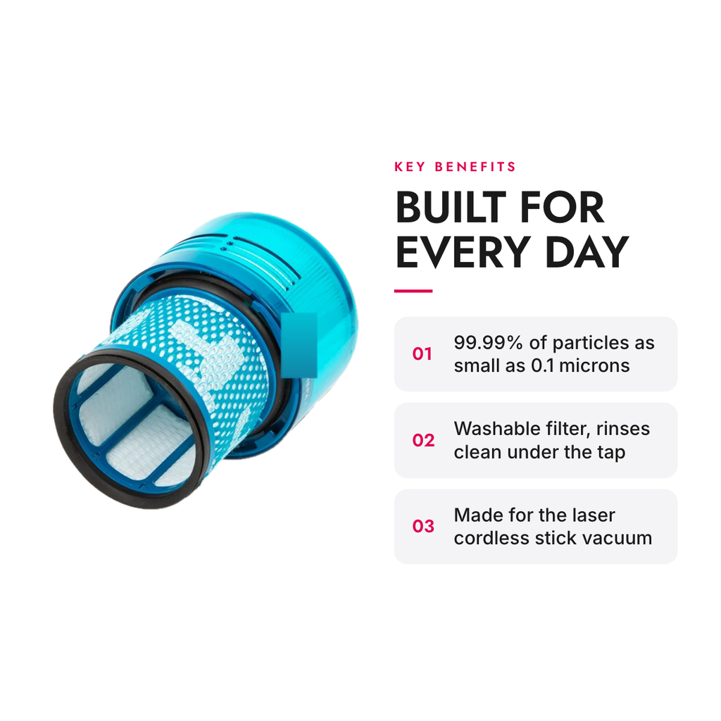 Key benefits of the Washable HEPA Replacement Filter for Laser Cordless Stick Vacuum